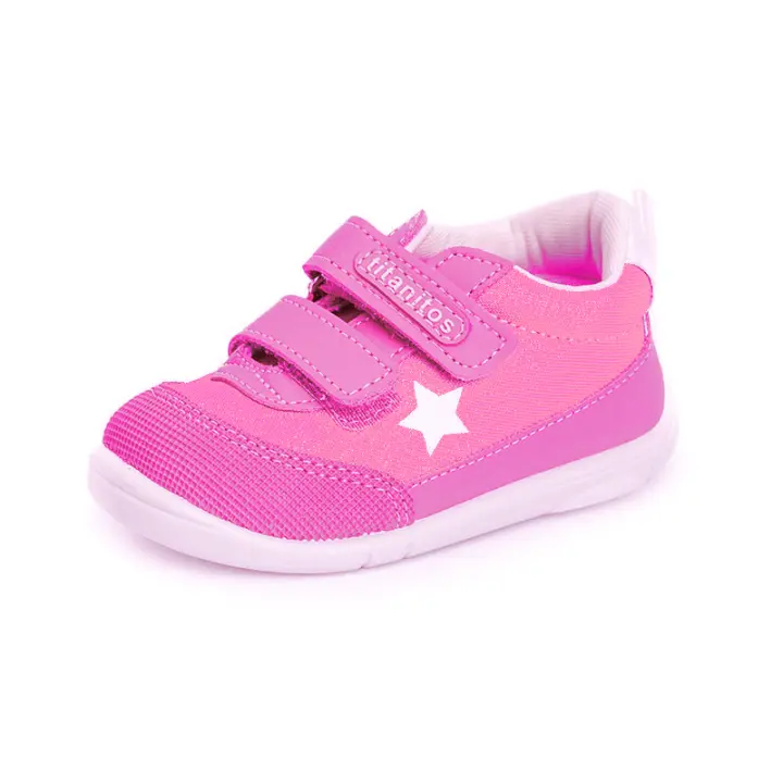 Titanitos Modelo B500 LEO Mostaza o Fucsia. Zapato Deportivo Respetuoso de Piel y Textil para Niños y Niñas. Primeros Pasos. Lavable. Muy Flexible. Sin Contrafuertes. - 1
