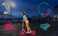 Arebos Patinete con Ruedas de Goma con LED - Suspensión Delantera - Soporte para Botella y Timbre - details 1