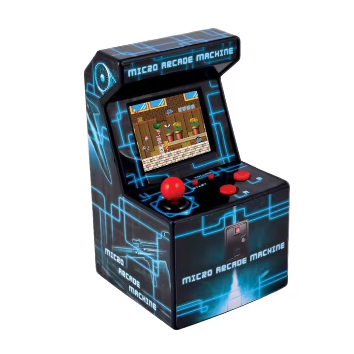 FR-TEC Mini Maquina Arcade Ital - Pantalla 2.5" TFT - 250 Juegos Retro - Alimentacion con 3 Pilas AA - Volumen Ajustable - Medidas 15X9X8.8cm - Color Varios - 1