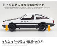 Modelo De Coche De Colección Initial D Toyota Trueno AE86 Aleación 1:24 Juguete Deportivo Para Niños Y Adultos Con Retroceso Pulido Negro - details 5