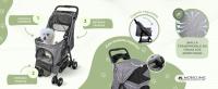 Mobiclinic Carrito para perros Plegable Ruedas con freno y 360º 3 accesos Con toldo Cesta almacenaje y portavasos Varios colores Mascotas - details 2
