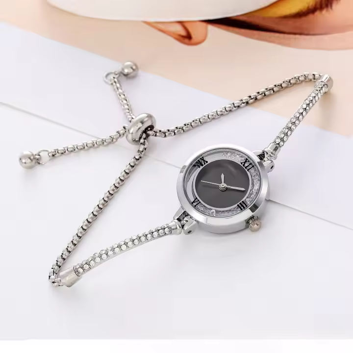 Reloj De Pulsera Circular Minimalista Para Mujer Con Cristal De Diamante Ultrafino Y Estilo Elegante Montre Femme - 1