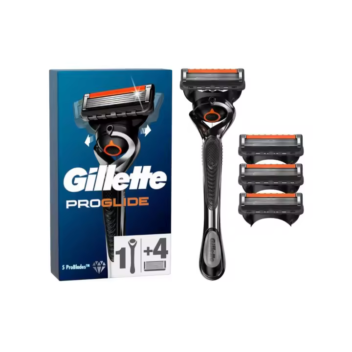 Guillette ProGlide Máquinilla de Afeitar Hombre con tecnología Flexball+4 Cuchillas de Recambio - 1