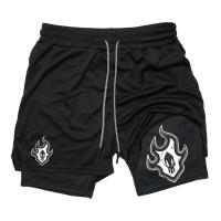 Shorts De Entrenamiento Para Hombre Con Bolsillo Para Teléfono Y Anillo De Toalla 2 En 1 Running Performance Compresión Activewear Deportivo - details 12