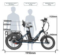 2025 Onesport Bicicleta de carga Eléctrica de 20 pulgadas OT30 48v13ah Katería de Lithium octogonal 65nm Motor 4PA Transmisión de Clase 7 - details 9