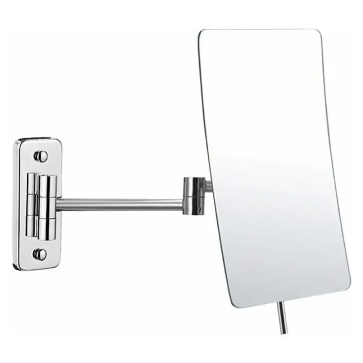 Espejo de pared con aumento 3x, extensión plegable, espejo de aumento con rotación de 360 grados, espejo de baño con perforación - 1