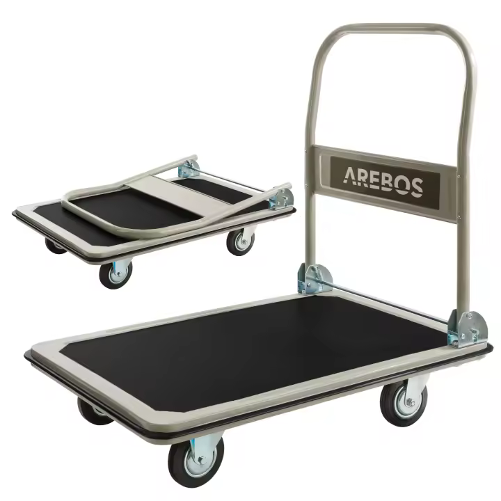 Plataforma Arebos 300 Kg Compacto y Ligero - Carretilla Supermercado con Ruedas Antideslizantes - 1