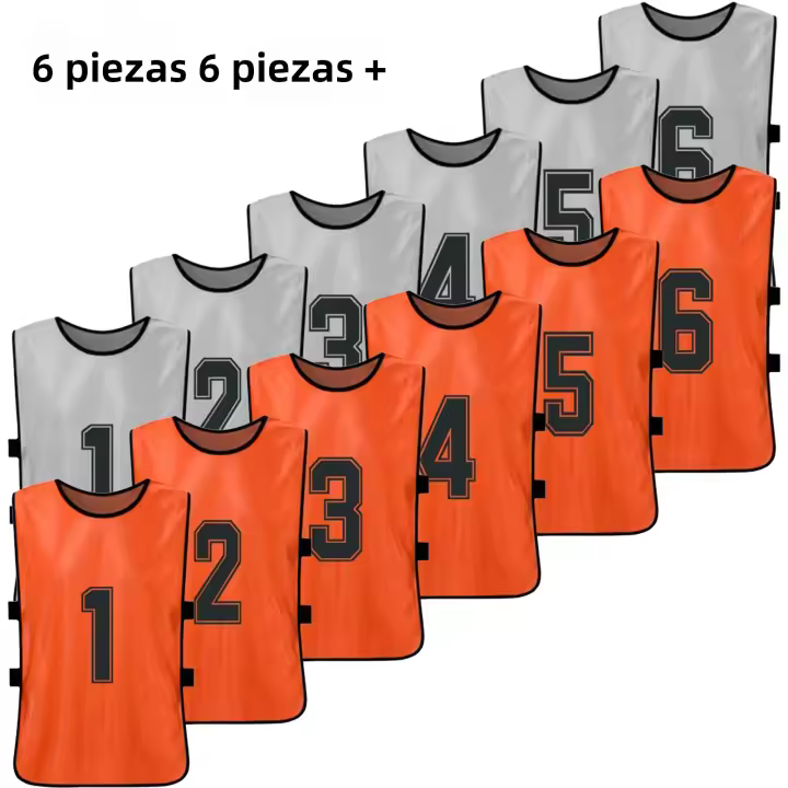 12 PCS Chalecos De Fútbol Para Niños 2 Colores Secado Rápido Uniformes De Baloncesto Entrenamiento Deportivo Vest De Escuela - 1