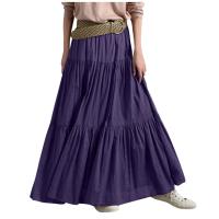 Vestido Maxi Vintage A-Line Para Mujer Color Sólido Casual Con Volantes Y Cintura Imperio Manga Larga Medio Ajuste Longitud Hasta El Tobillo - details 2