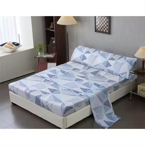 juego de sabanas estampada (3 piezas): sábana encimera + sábana ajustable + 1 fundas de almohadade no hace bolitas - 1