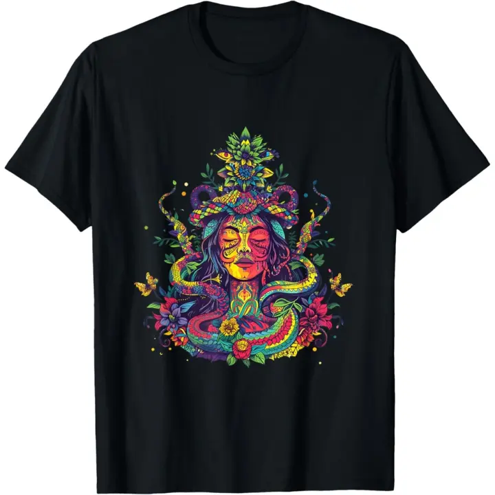 Camiseta de Manga Corta, 100% Algodón, Ropa Unisex para Hombres y Mujeres en 5 Tallas, Camiseta Negra, Cuello redondo con estampado. - 1