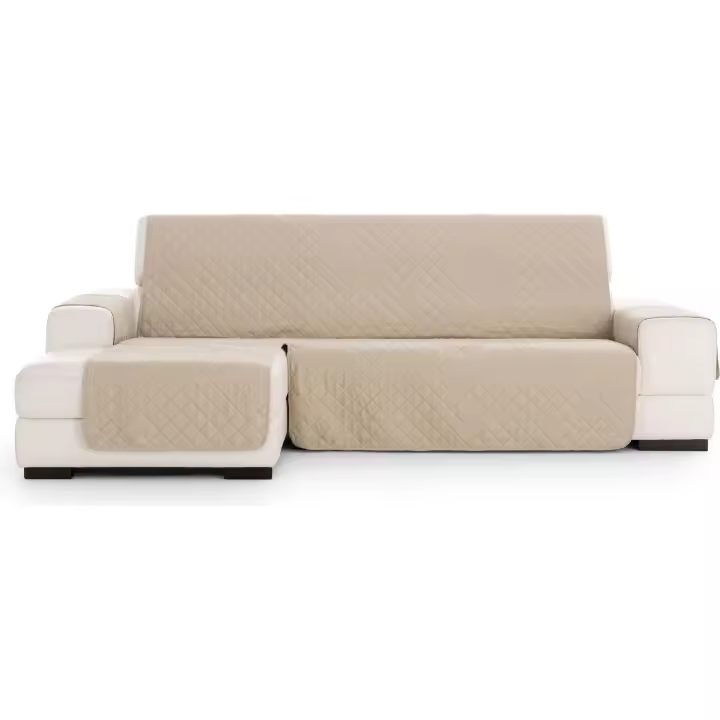 ECOMMERC3  Funda Sofá Chaise Longue Tamaño Extra I+D (Variedad de Colores) - Funda De Sofá De Tejido Acolchado - Tejido Transpirable y Extra Suave Con Protección Antidesgaste - Diseño Antideslizante Con Banda Elástica - 1