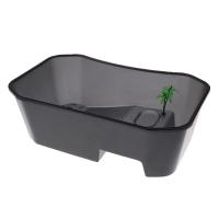 Tanque De Plástico Transparente Para Reptiles Tortugas Terrario Con Adorno De Árbol De Coco Jaula De Alimentación Para Sapo Serpiente - details 4
