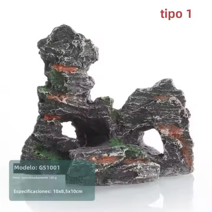 Decoración De Acuario Con Roca Ornamental De Resina Simulación Para Paisajismo De Tanque De Peces Cueva De Escondite Para Peces - 1