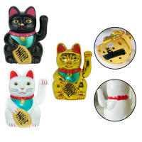 Gato De La Suerte Con Brazo Moviéndose Electrónico 5 Pulgadas Decoración Para Tienda Nueva Regalo Armadura De Plástico Estilo Moderno - details 0