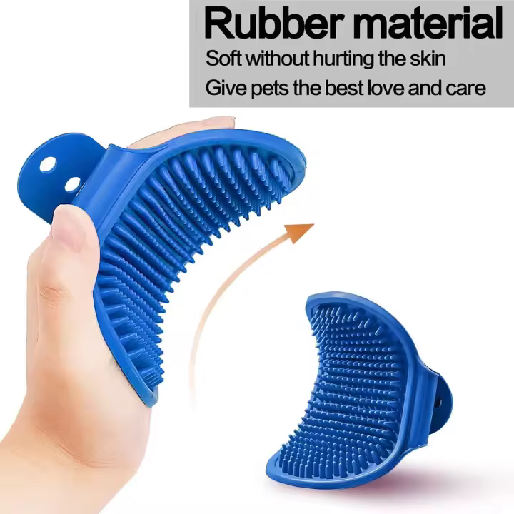 Cepillo de aseo para perros-Cepillo de baño para mascotas-Cepillo de baño con mango de goma ajustable-Cepillo de ducha para perros y gatos de pelo largo y corto - 1