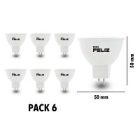 Bombilla foco Led MR16 esmerilada 3W/5W/7W, luz blanca/fria y luz amarilla/calida, 6500K y 3000k, pack de 6 uds, Don Feliz - details 4