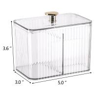 Contenedor Organizador De Baño Con 3 Secciones Para Algodones Y Tapones De Cera Transparente Almacenamiento De Cosméticos Jarra Para Algodones Y Tapones - details 5