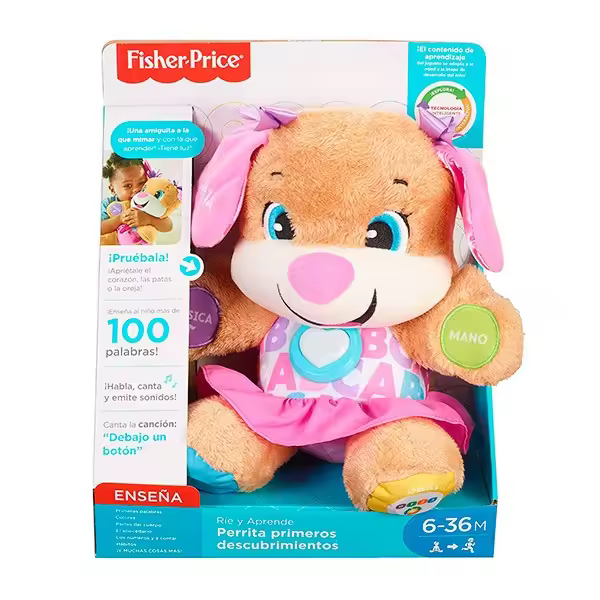 Peluche Interactivo Perrita Primeros Descubrimientos Mattel - Desarrollo y Aprendizaje para Bebés - 1