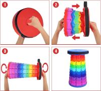 Taburete Plegable Portátil, Taburete Telescópico Ligero y Duradero para Actividades al Aire Libre como Viajes, Pesca, Senderismo y Camping (Multicolor) - details 2