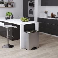 Curver Papelera de Pedal Doble 26L+26L Cubo Basura Cocina Oficina Color Gris,  Plateado, y mas - details 0