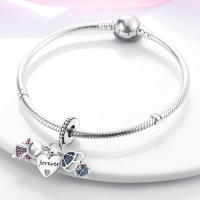 Encantos De Pareja De Niño Y Niña Platinados Con Circonia Para Pulsera O Collar Joyería Para Mujer Pendiente Clásico De Moda Vintage Romántico - details 29