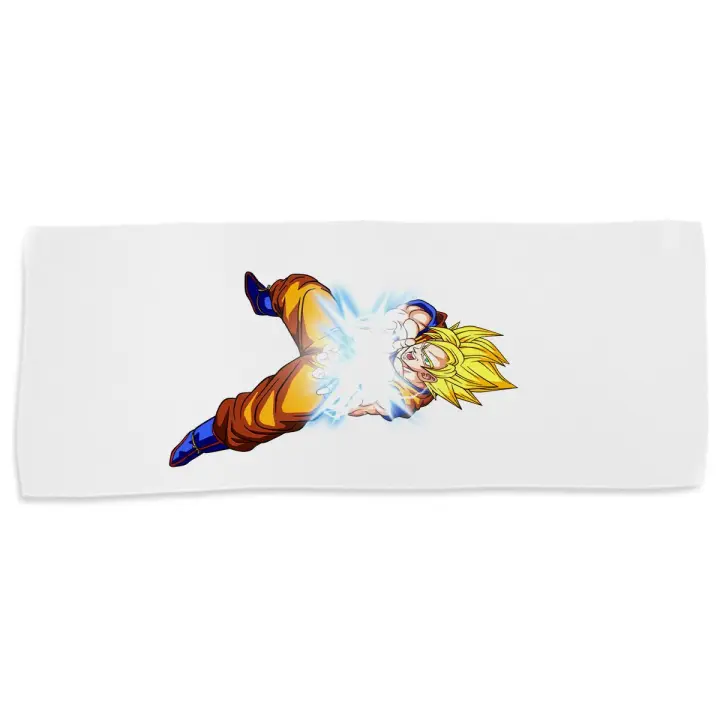 MERCHANDMANIA TOALLA MEDIANA GIMNASIO ABSORBENTE goku kame hame ha honda vital super guerrero suave con bolsita - 1
