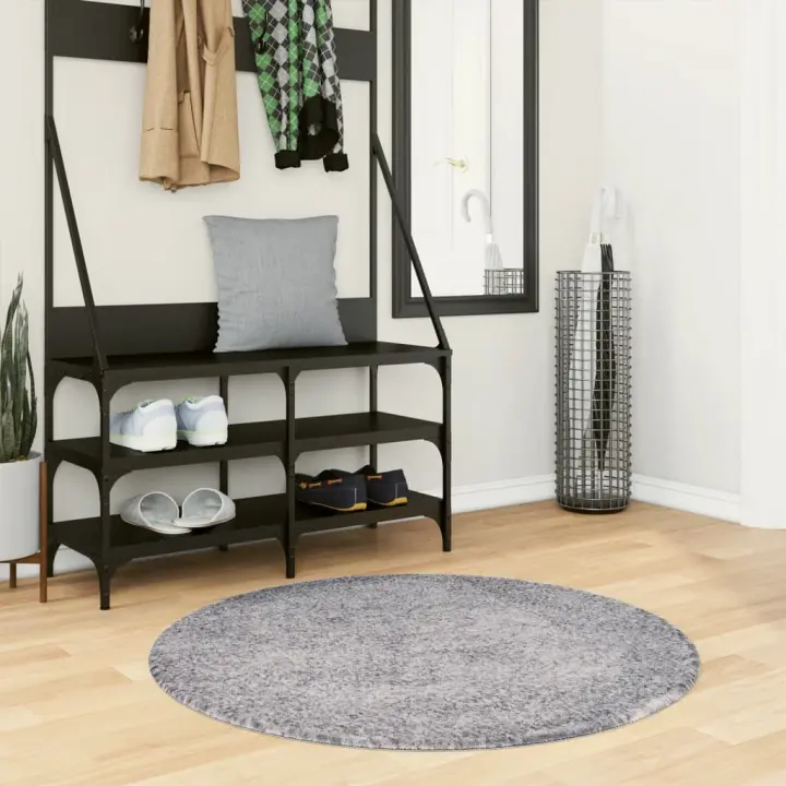 vidaXL Alfombra de pelo largo moderna azul Ø 100 cm - 1