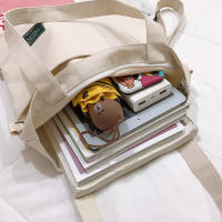 Bolso De Hombro Unisex Versátil Estilo Coreano Con Funda De Lona Para La Moda Universitaria Mochila De Arte Para Clase Y Tutoría - details 4