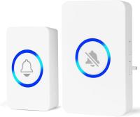 Timbre inalámbrico Blanco enchufable para Exterior, 58 melodías ajustables, 4 grados de Volumen, indicador LED para casa, oficina, Hotel y Emergencias. - details 0