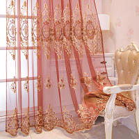 Cortina Europea De Encaje Transparente Con Patrón Geométrico Y Flores Para Decoración Del Hogar 1 Panel Con Bolso De Tubería - details 4