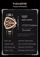Reloj De Pulsera LIGE Para Hombre Cronógrafo Deportivo De Cuarzo Lujo Resistente Al Agua Y Luminoso Con Correa De Silicona - details 3