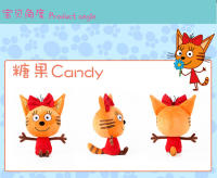 Muñeco De Peluche Gato Anime 33cm Genuine Kid Tри Кота Mi Familia Three Happy Cats Cookie Candy Pudding Juguete Kawaii Para Adultos Y Adolescentes - details 3