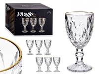 Arte Regal Set 6 Copas de vino 330 ml diamante filo oro - details 2