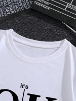 Camiseta Casual Para Hombre Con Estampado Gráfico Ok Conciso Manga Corta Cuello Redondo T-Shirts De Algodón Para Verano - details 7