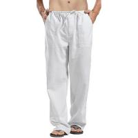 Pantalones De Lino Para Hombre Estilo Casual Con Varios Bolsillos Corte Recto Ligero De Peso Transpirable Para Primavera Otoño Verano Disponible En 5 Colores - details 2