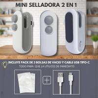 Mini Sellador de Bolsas - Sellador tÃ©Rmico portátil recargable 2 en 1 Para bolsas de plástico de apperitivos y almacenamiento de - details 0