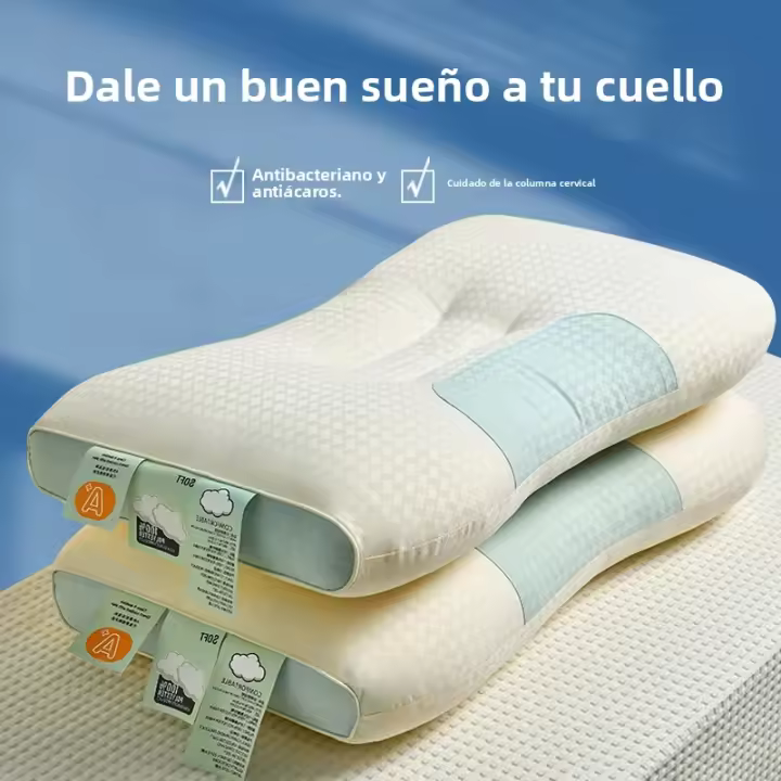 Almohada De Descanso Cervical De Poliéster Doble Tono Patchwork Para Hotel Estrella Almohada De Seda 100TC Rellena De Poliéster - 1