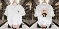 Camiseta De Algodón Grueso Para Hombre Con Estampado De Oso Violento Cuello Redondo Manga Corta Estilo Casual De Moda Americana Para El Verano - details 13