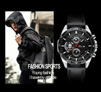Reloj De Pulsera De Cuero Negro 46mm Estilo Militar Grande Movimiento De Cuarzo Con Calendario Decorativo Resistentes Al Choque Y Agua Para Hombre - details 11