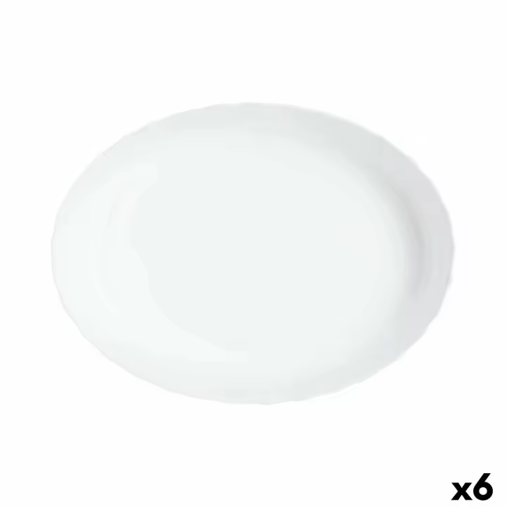 Fuente de Cocina Luminarc Trianon Ovalado Blanco Vidrio 31 x 24 cm (6 Unidades) - 1