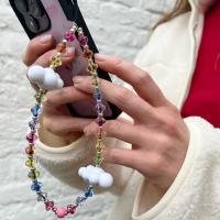 Nueva Cadena De Teléfono Con Nubes Blancas Y Resina Colorida Accesorio De Moda Coreana Para Mujeres Cadena De Móvil De Juego De Dibujos Animados Para Fiesta - details 0