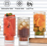 Juego de 4 Vasos de Cóctel Acanalados para Café Helado o Jugo - details 1
