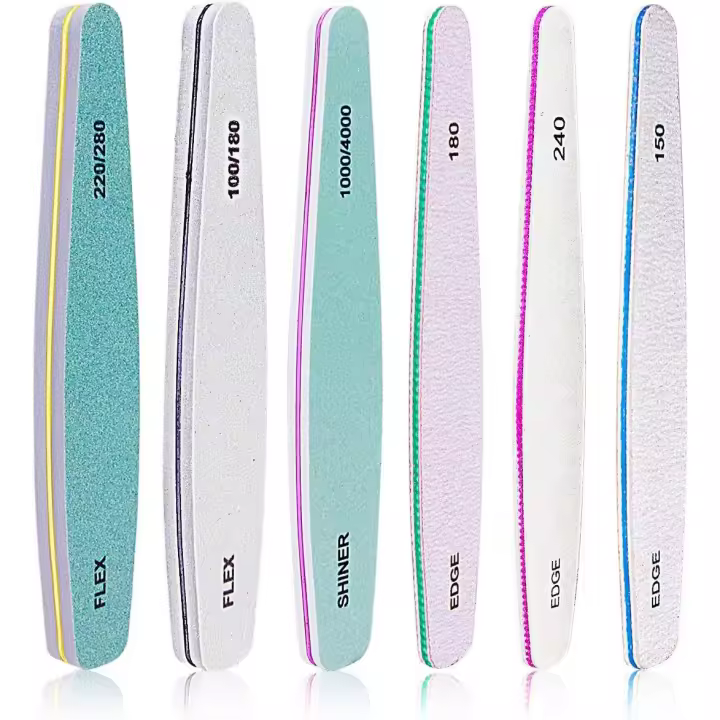Lime à Ongles Professionnelle - Lime à ongles en nano cristal en verre Ongles polis avec étui pour ongles ou ongles en acrylique naturels et naturels (6pcs) - 1