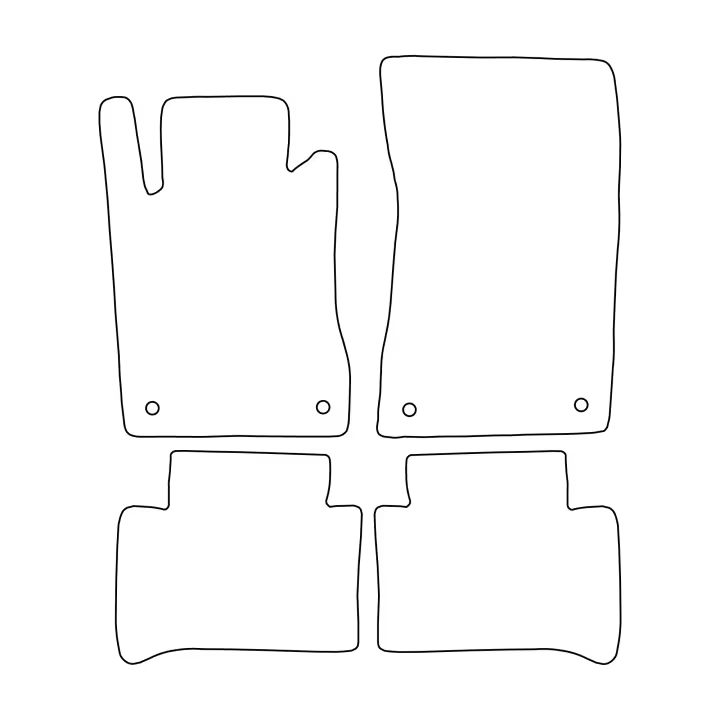 Juego de alfombrillas de terciopelo para Mercedes Clase E W211 2002-2009 - acabado negro - 1