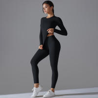Conjunto De Yoga Deportivo Transpirable Y Estirable Con Control De La Panza Y Modelador Leggings De Glúteos Slimming Top Activo Para Gimnasio - details 9