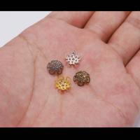 100pcs Bolas De Metal Hueco Flor Vintage Brillante Para Creación De Joyas DIY Encuentros Capas De Finos Pendantes Charms - details 7