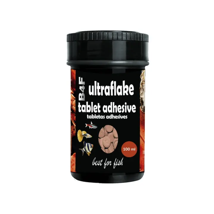 B4F - Ultraflake Tablet Adhesive (100 ml) - Alimento completo en pastillas adhesivas para Peces de Agua Caliente - 1