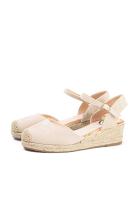 Lyla Wang alpargatas doradas cuñas bajas de esparto con plataforma mujer con plantilla acolchada - details 11