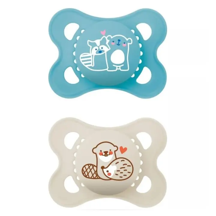 MAM CHUPETE ORIGINAL PURE 2-6 MESES AZUL SILICONA (2UD) - 1